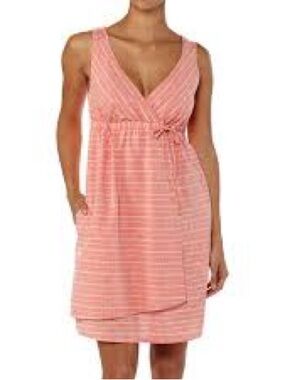 Patagonia Island Hemp Crossover Sleeveless  Striped  Summer Dress Women’s 10